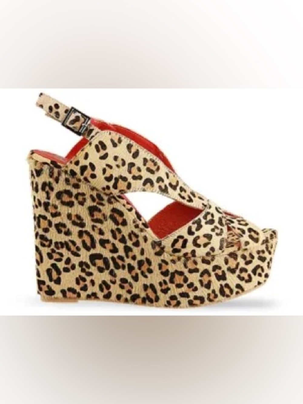 Y2K Jeffrey Campbell Leopard Print Wedge Sandals